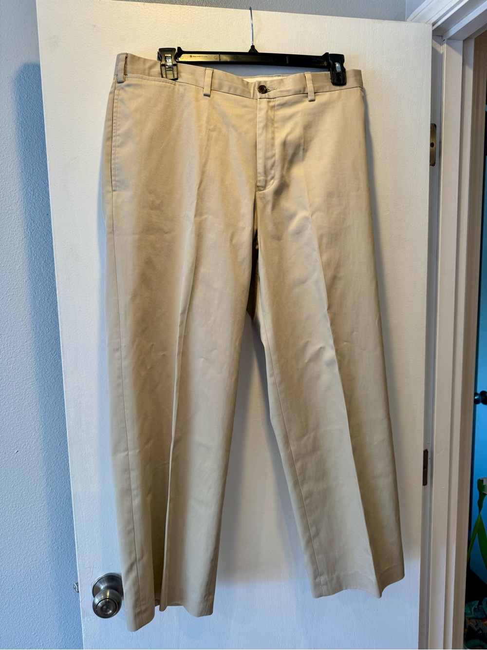 Eddie Bauer Tan Flat-Front Chinos
